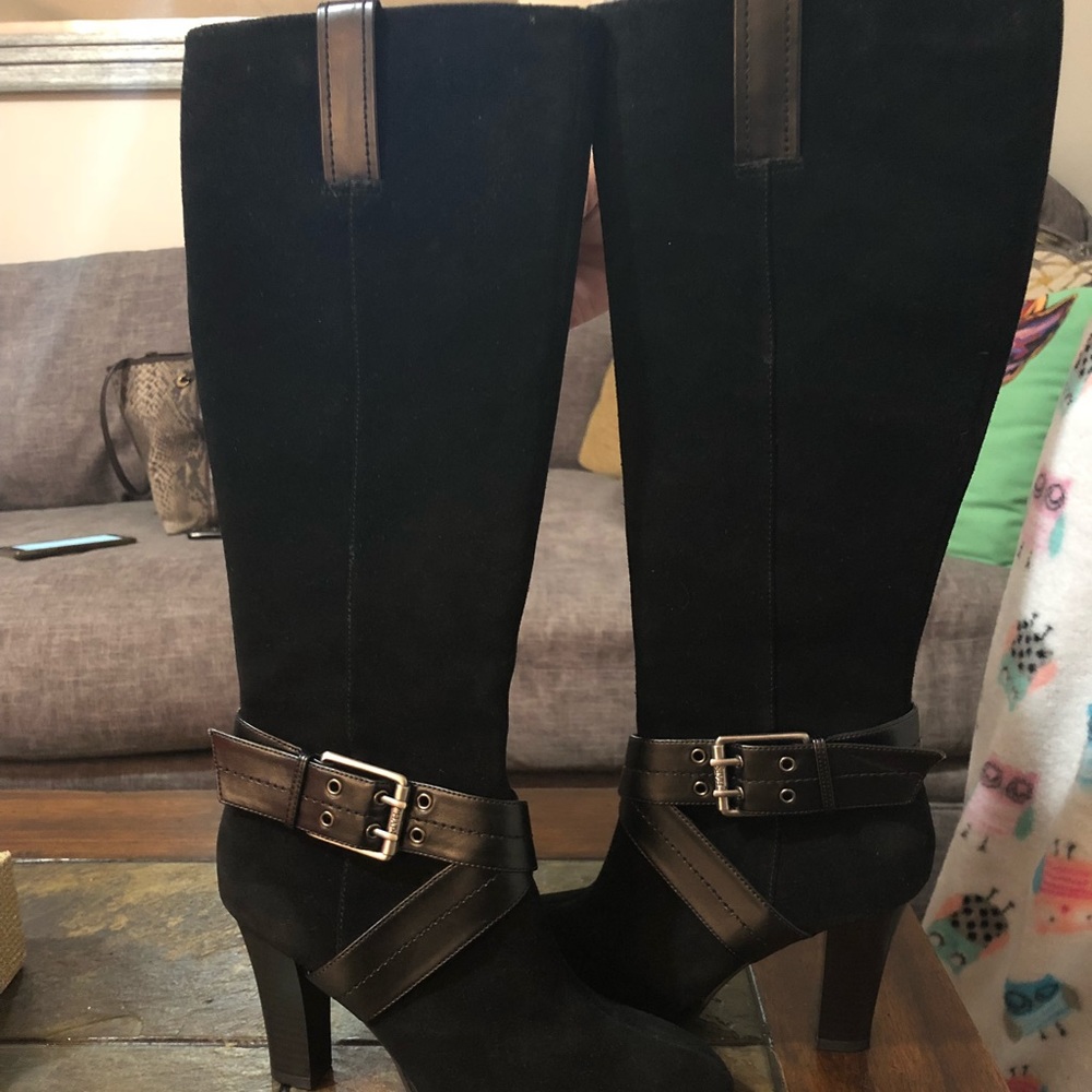 Chaps Candace Suede and Leather Boots